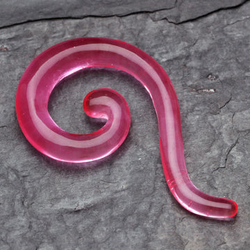 Detail View 1 of A Pair of Claw Hook Acrylic Ear Gauge Taper Hanger-Pink